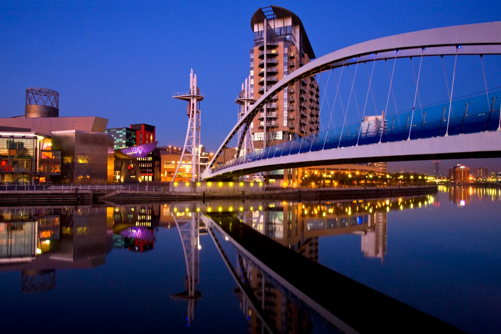 Millennium Bridge and The Lowry at Salford Quays