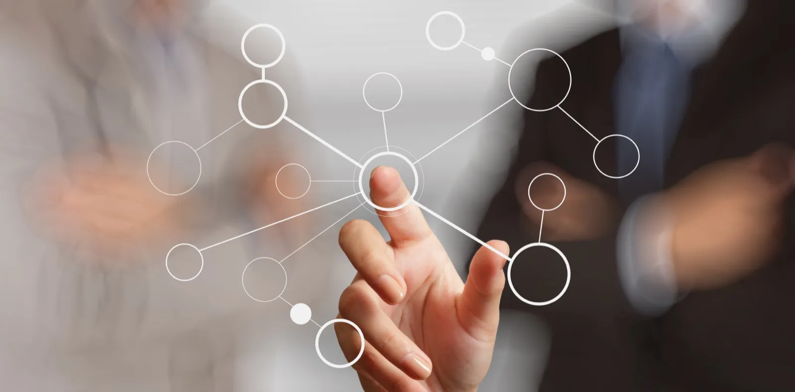 Connected network nodes over a business setting