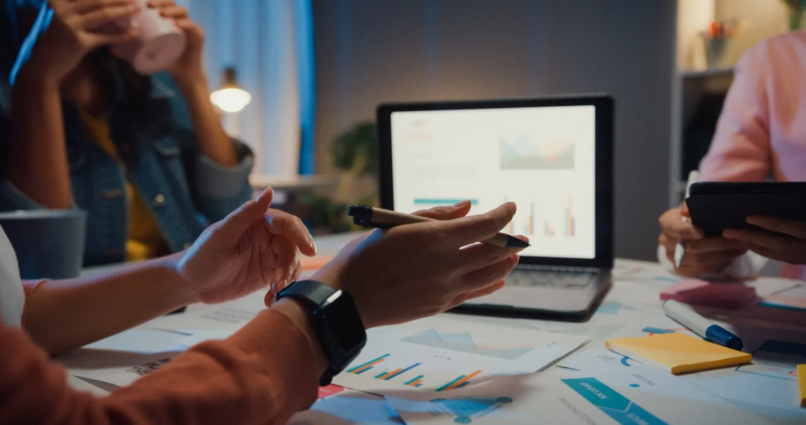 Team working together on a laptop